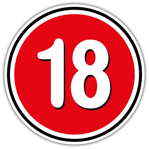 18 Logo (V1)  - Printed Sticker Decal