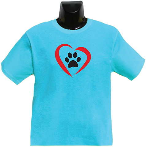 Heart with Paw Print T Shirt