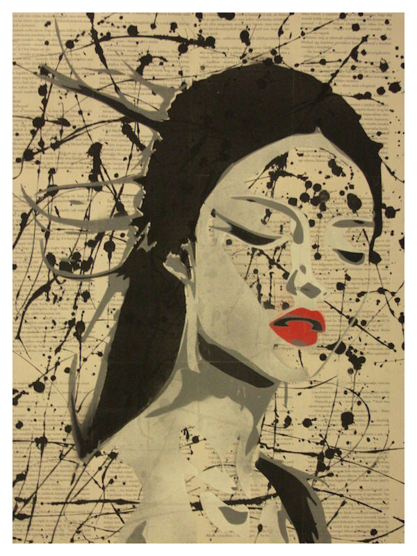 Her Bizzy stencil Art original