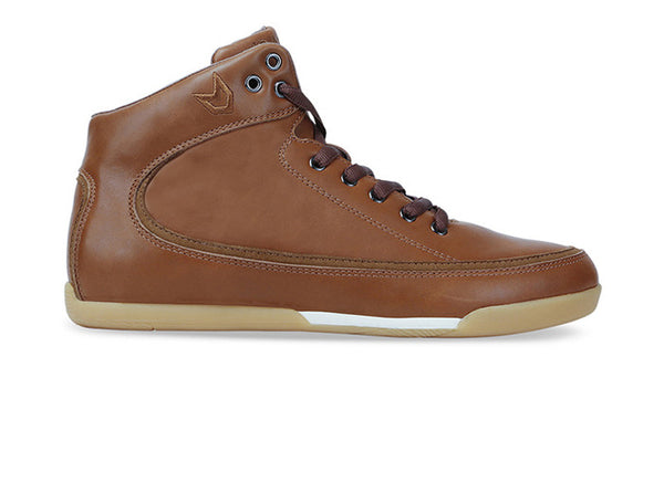 Men Rio Grande High-Top Tan Trainers Waxed Leather side view