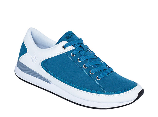 Men São Paulo Stone Blue and White Trainers 3 quarters view