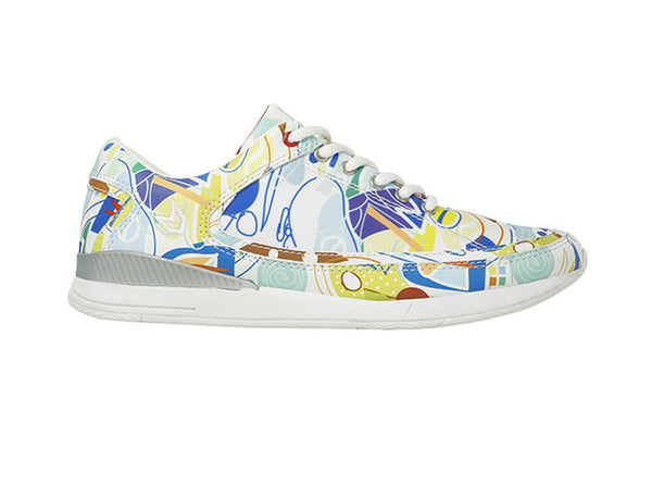 Men São Paulo White Trainers Samba Print side view