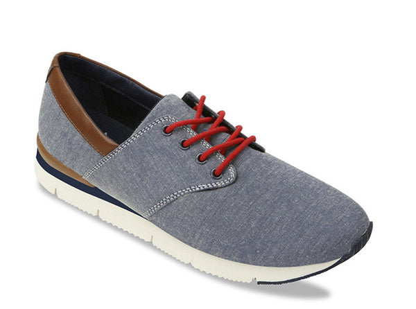 Manaus Mens Light Blue Trainers Chambray 3 quarters view