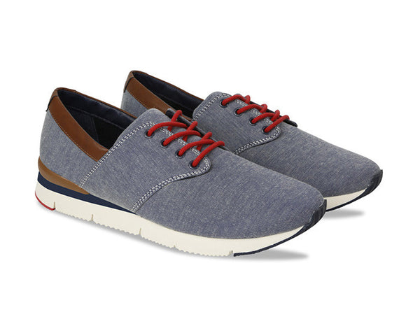 Manaus Mens Light Blue Trainers Chambray duo view