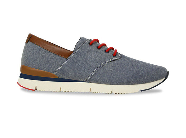 Manaus Mens Light Blue Trainers Chambray side view