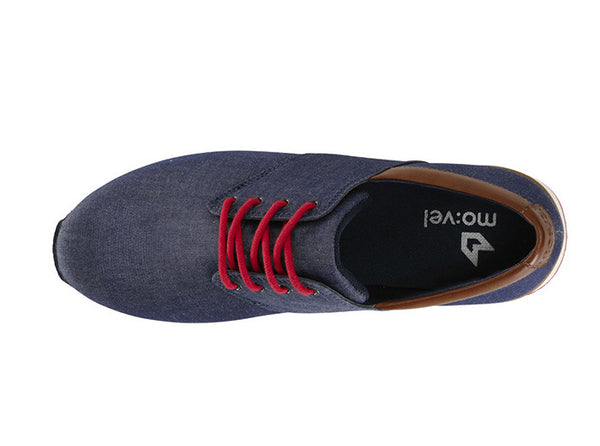 Manaus Mens Navy Trainers Chambray top view