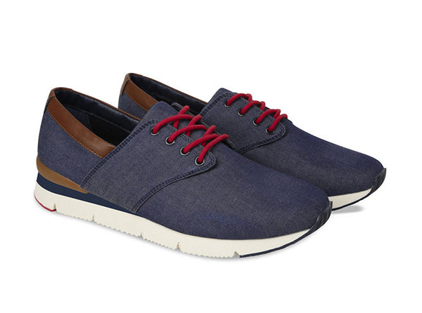 Manaus Mens Navy Trainers Chambray duo view