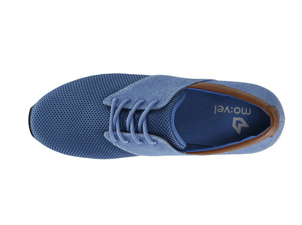 Manaus Mens Oil Blue Trainers Canvas top view