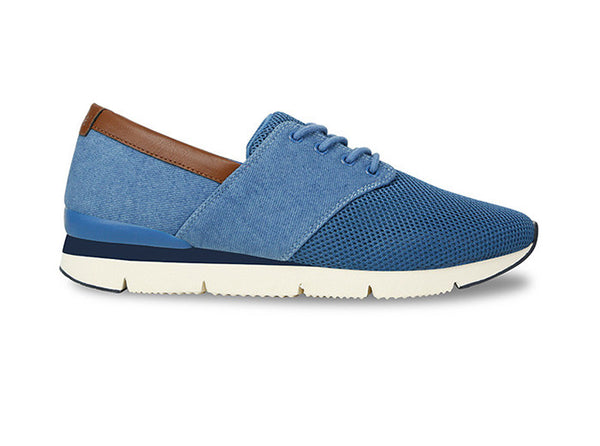 Manaus Mens Oil Blue Trainers Canvas side view