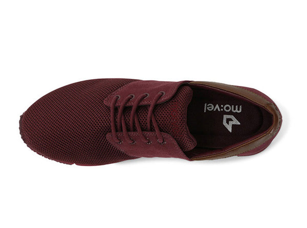 Manaus Mens Burgundy Trainers Canvas top view