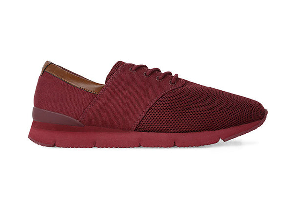 Manaus Mens Burgundy Trainers Canvas side view