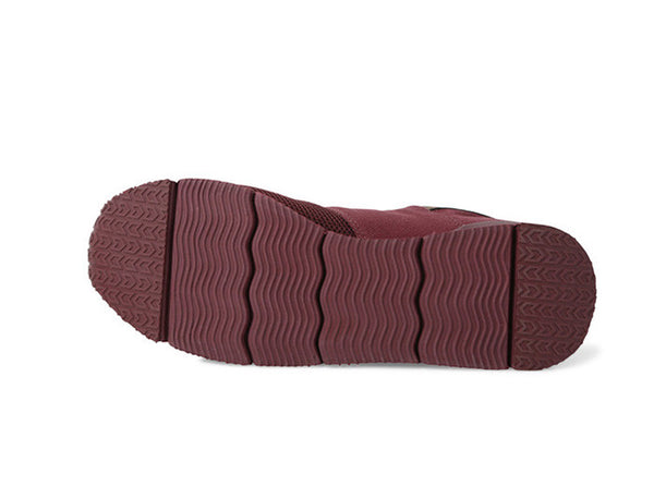 Manaus Mens Burgundy Trainers Canvas sole view