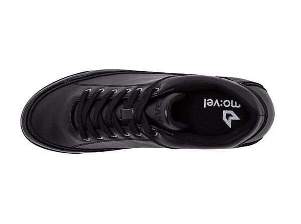 Men Bahia Low-Cut Black Trainers Leather top view