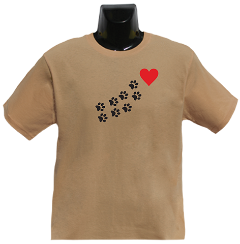 Paw Prints to Heart T Shirt