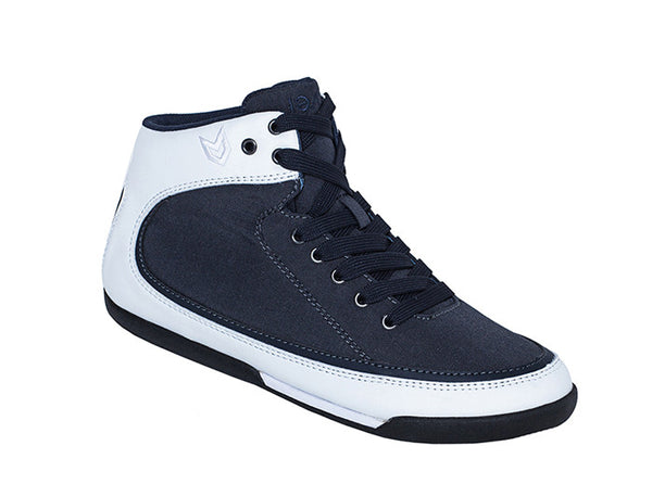 Women Rio Grande High-Top Blue-Grey and White Trainers 3 quarters view