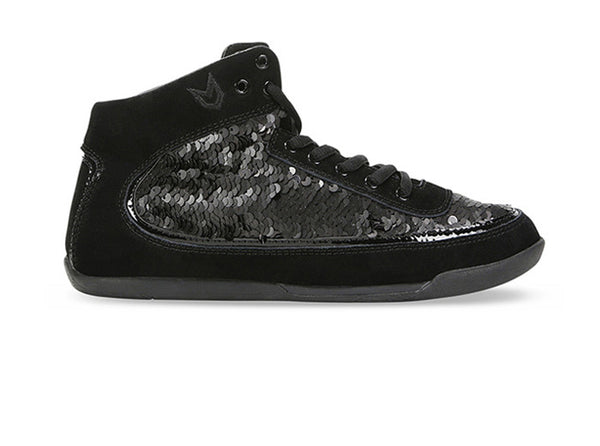 Women Rio Grande High-Top Black Trainers Suede and Sequins side view