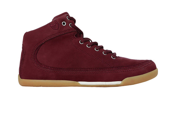 Women Rio Grande High-Top Burgundy Trainers Nubuck side view