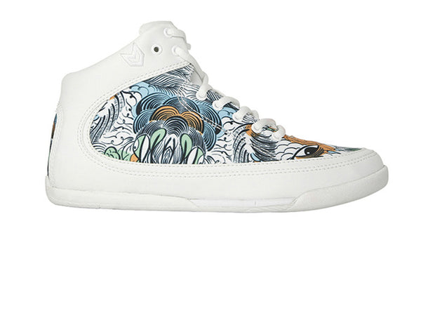 Women Rio Grande High-Top White Trainers Forró Print side view