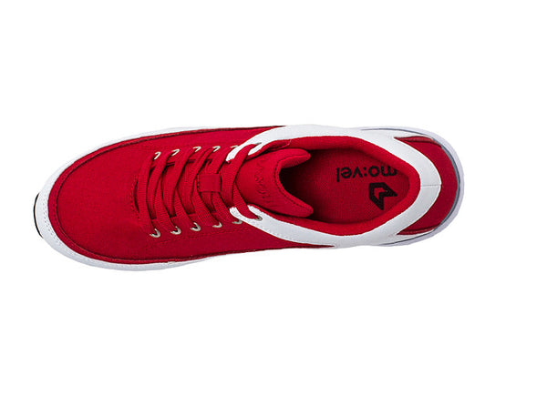 Women São Paulo Red and White Trainers top view
