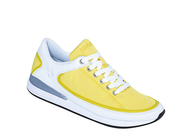 Women São Paulo Yellow and White Trainers 3 quarters view