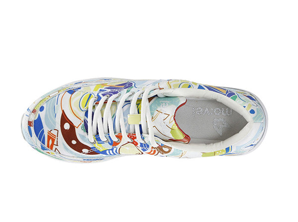 Women São Paulo White Trainers Samba Print top view