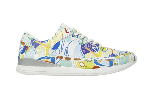 Women São Paulo White Trainers Samba Print side view