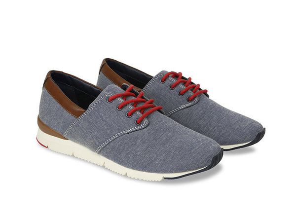 Manaus Womens Light Blue Chambray Trainers Canvas duo view