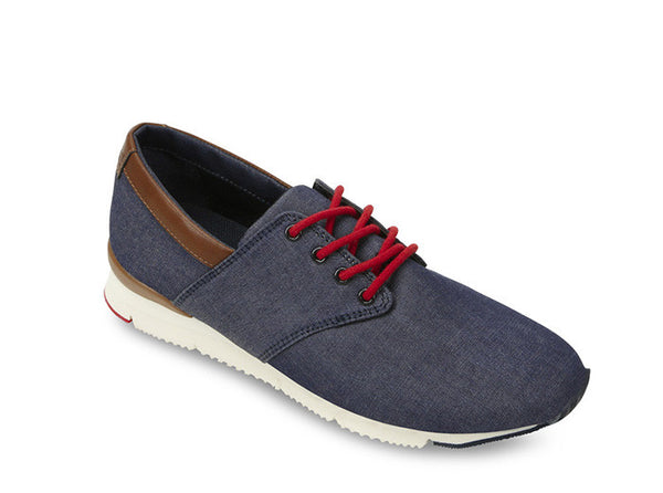 Manaus Womens Navy Trainers Chambray 3 quarters view