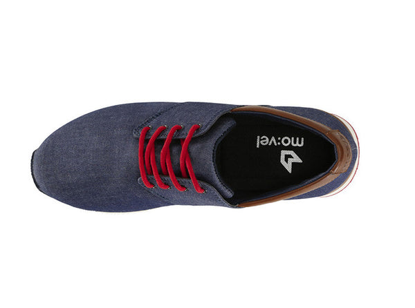 Manaus Womens Navy Trainers Chambray top view