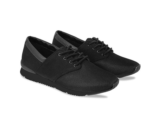 Manaus Womens Black Trainers Canvas duo view