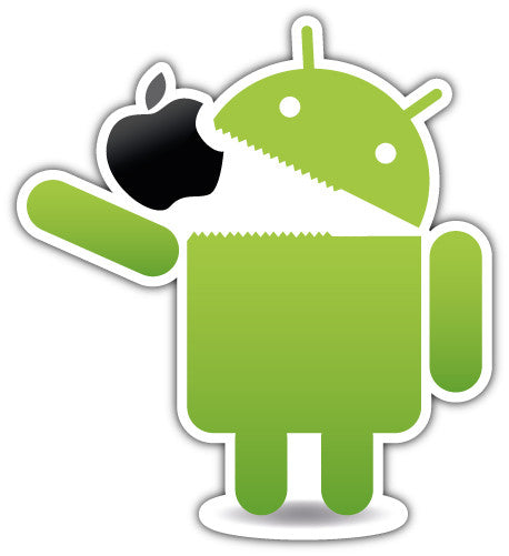 Android Eating Apple (V1)  - Printed Sticker Decal