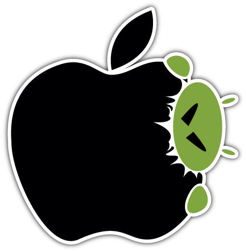 Android Eating Apple (V2)  - Printed Sticker Decal