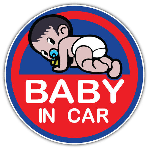 Baby In Car (V2)  - Printed Sticker Decal