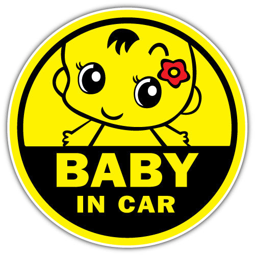 Baby In Car (V3)  - Printed Sticker Decal