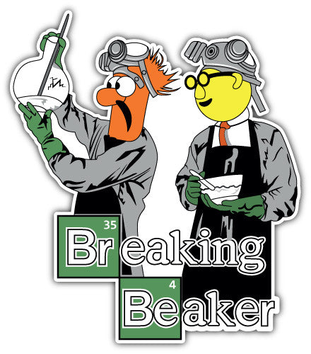 Breaking Beaker (V1)  - Printed Sticker Decal