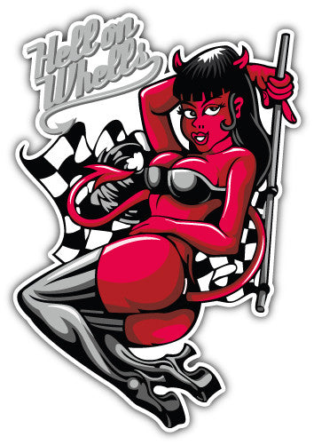 Devil Pinup Girl (V2)  - Printed Sticker Decal