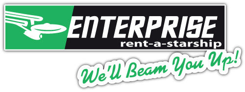 Enterprise Rent A Starship (V1)  - Printed Sticker Decal