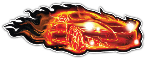 Fire Car (V1)  - Printed Sticker Decal