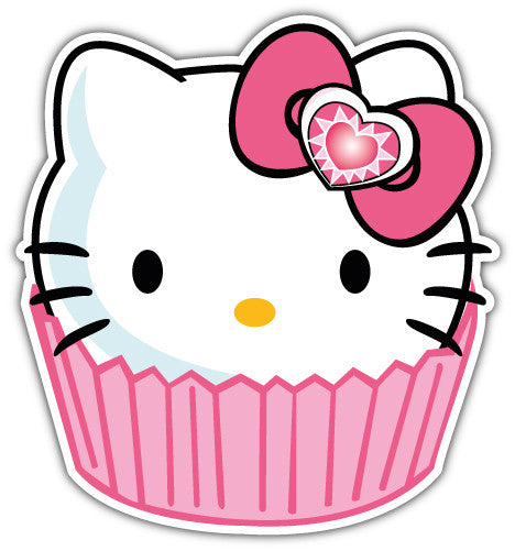 Hello Kitty Cup Cake (V1)  - Printed Sticker Decal