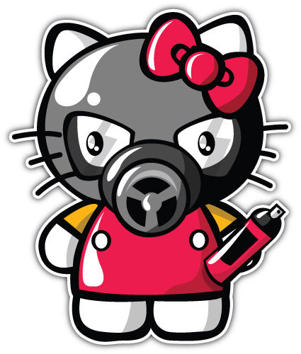 Hello Kitty Masked (V1)  - Printed Sticker Decal