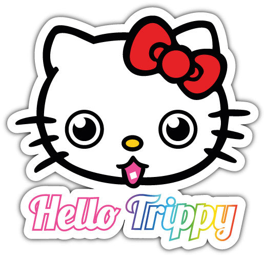 Hello Kitty Trippy (V1)  - Printed Sticker Decal