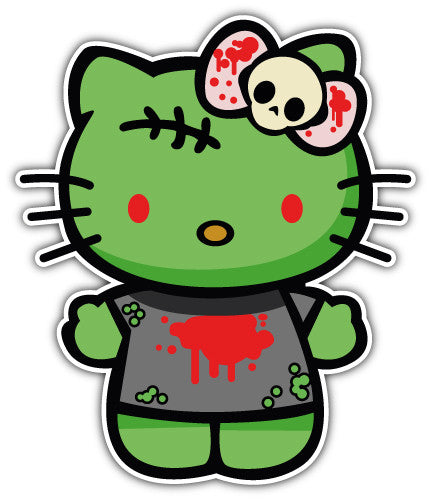 Hello Kitty Zombie (V1)  - Printed Sticker Decal