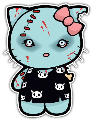 Hello Kitty Zombie (V2)  - Printed Sticker Decal