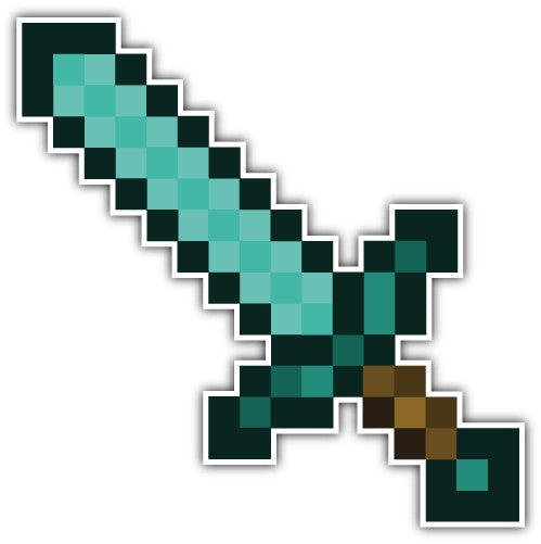 Minecraft Diamond Sword (V1)  - Printed Sticker Decal