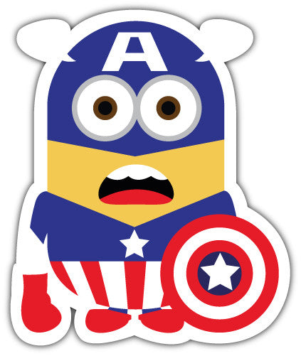 Minion Captain America (V1)  - Printed Sticker Decal