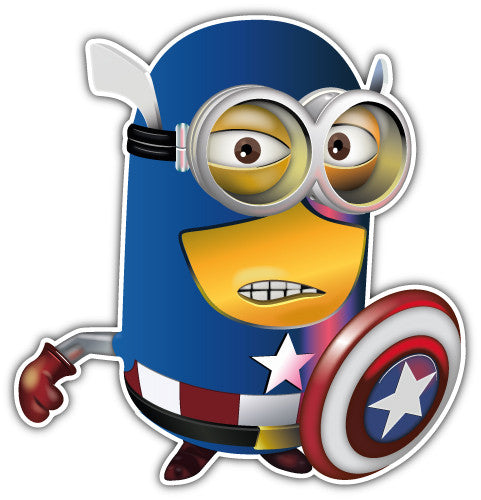 Minion Captain America (V2)  - Printed Sticker Decal