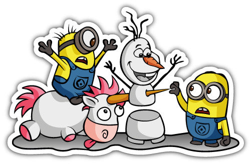 Minion Frozen Unicorn (V1)  - Printed Sticker Decal