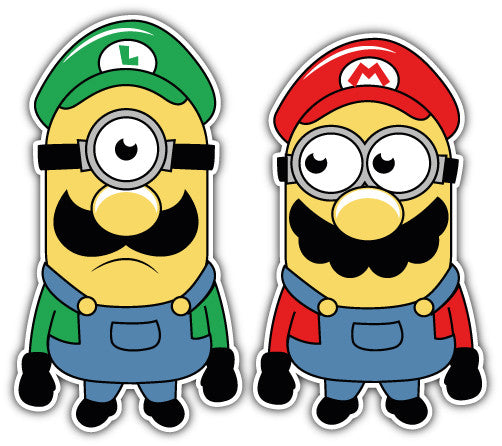 Minion Super Mario Brothers (V1)  - Printed Sticker Decal