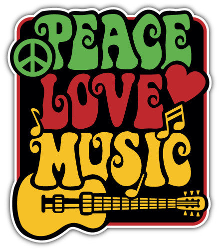 Peace Love Music (V1)  - Printed Sticker Decal