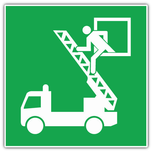 Sign Emergency Escape Ladder (V2)  - Printed Sticker Decal